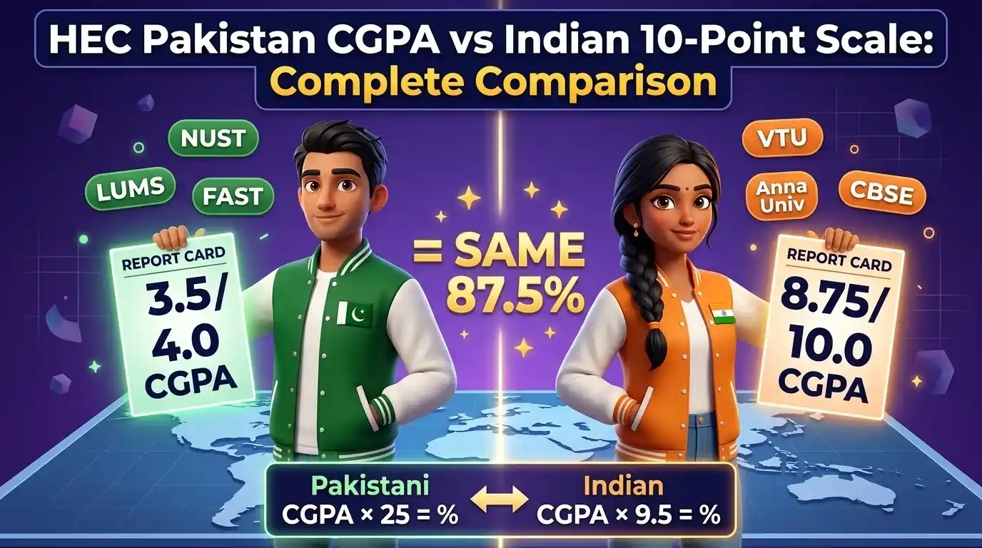 HEC Pakistan CGPA System vs Indian 10-Point Scale